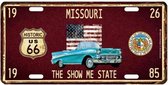 Missouri The Show Me State Metalen Kentekenplaat Met Reliëf