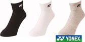 Yonex 3paar half hoge sokken - zwart/wit/grijs - mt 35-40