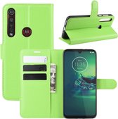 Book Case - Motorola Moto G8 Plus Hoesje - Groen