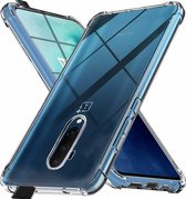 OnePlus 7T Pro hoesje, Transparante Shock proof gel case met verstevigde hoeken, Volledig doorzichtig - GSM Hoesje / Telefoonhoesje Geschikt Voor: OnePlus 7T Pro