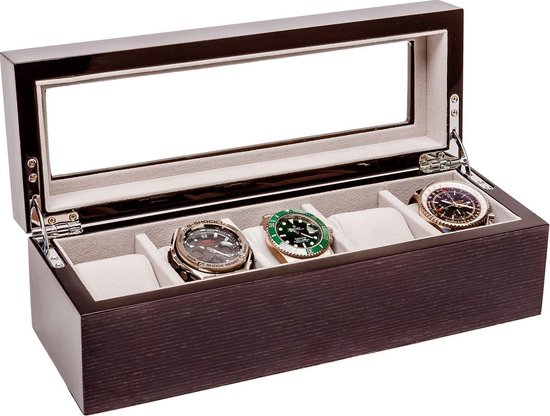 LA ROYALE Boîte de montres Lungo - Gris - 5 Montres