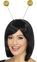 SMIFFYS - Haarband met goudkleurige glitterballen voor volwassenen - Accessoires > Haar & hoofdbanden
