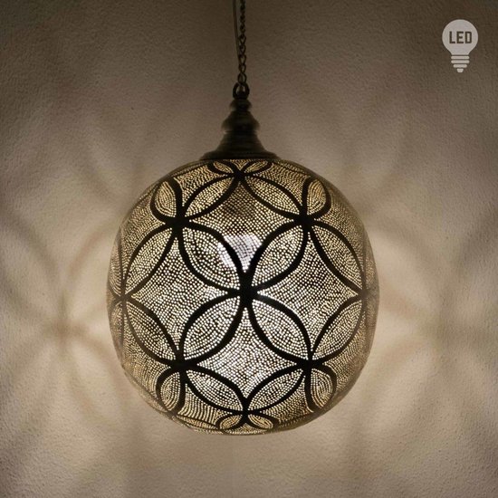 Oosterse Arabische Filigrain Hanglamp Zilver “Lamia Medium” – Marokkaanse  Kamer... | bol.com