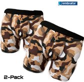 Embrator 2-pack mannen Boxershort overall print camouflage bruin maat M