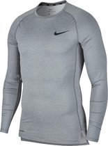 Nike Pro 4 Compressieshirt  Sportshirt - Maat S  - Mannen - grijs