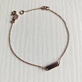Rosekleurige minimalistische armband | graveerplaatje mama | AG925 | Sterling silver