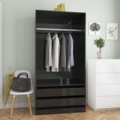 Kledingkast Garderobe Zwart (Incl LW Anti Kras Vilt) / kleding garderobe kast / Klerenkast garderobe / Kleding kast