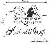 MUURSTICKER  TEKST MAN EN VROUW - LIEFDE - HUWELIJK -  BEST FRIENDS - WANDDECORATIE - HUISKAMER - KEUKEN - SLAAPKAMER - HUSBAND AND WIFE - nr 217