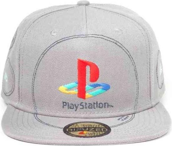 Playstation Snapback Pet Silver Logo Grijs