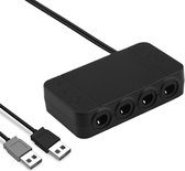 Thredo Gamecube USB Controller Adapter - 4 poorten - geschikt voor Nintendo Switch & Wii U (Zwart)