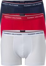 Tommy Hilfiger trunks (3-pack) - heren boxers normale lengte - rood - wit en blauw -  Maat: XXL