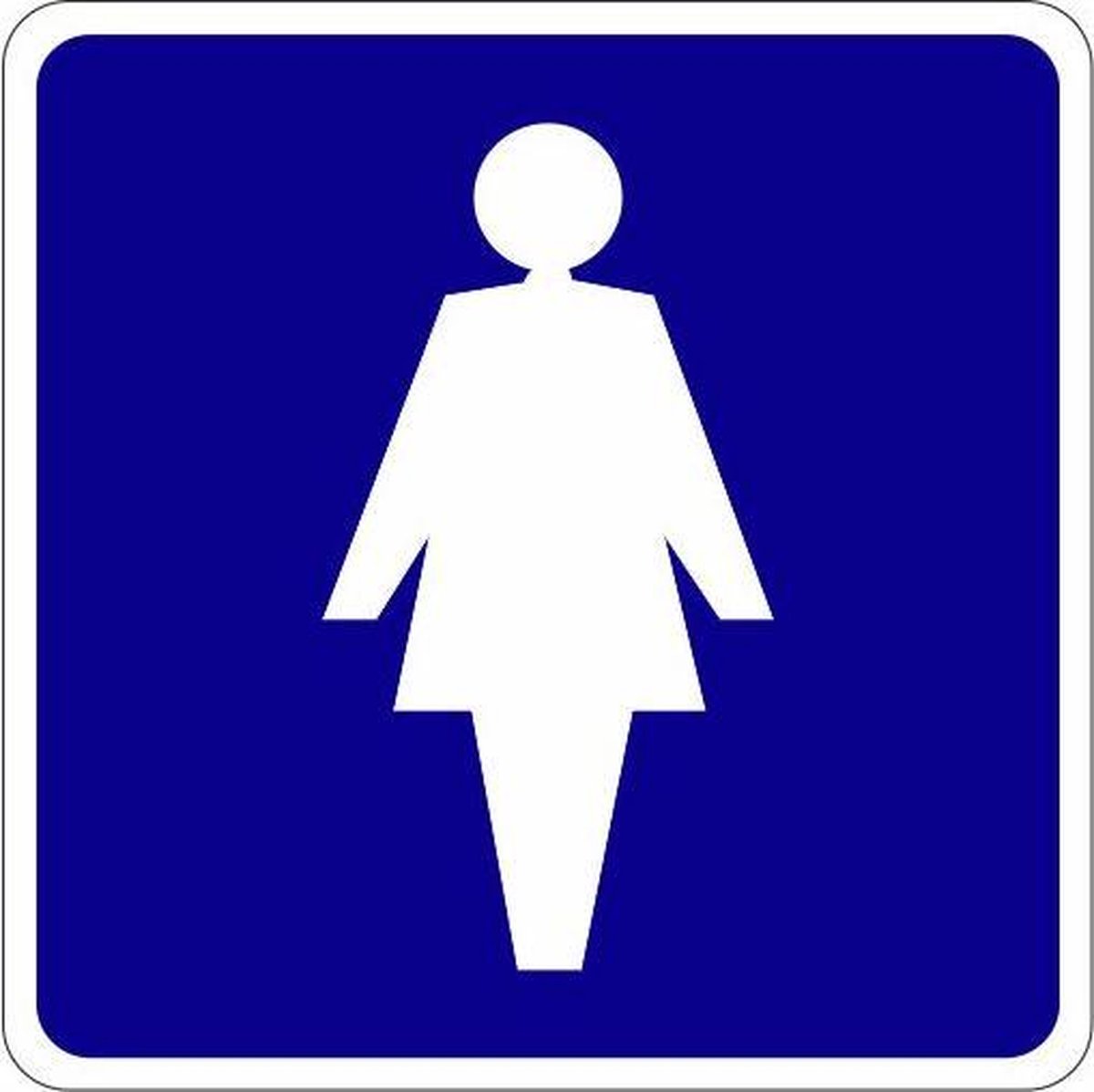 2 x Pictogram Sticker WC Dames 20 cm