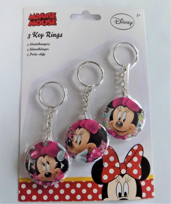 Opschudding Beg eigendom Disney Minnie Mouse set van 3 sleutelhangers | bol.com
