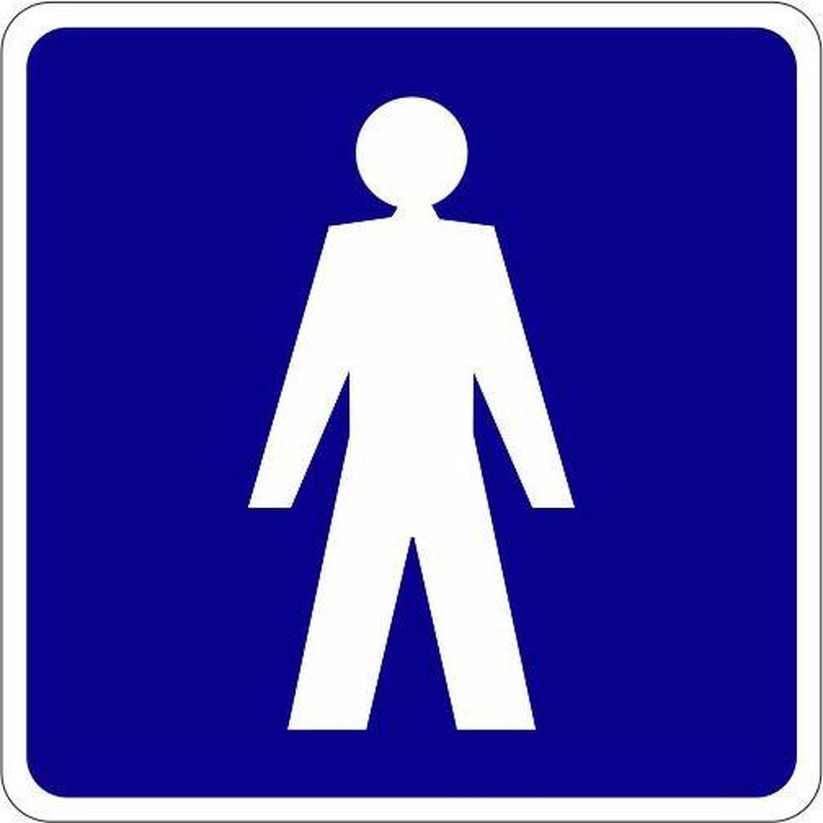 2 x Pictogram Sticker WC Heren 20 cm