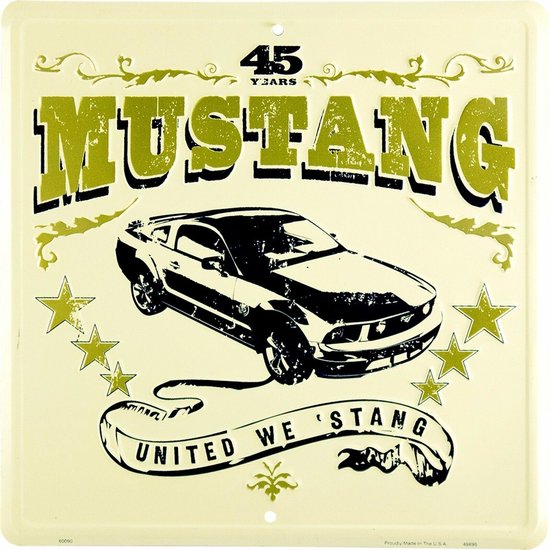 Wandbord - Mustang 45 Years