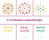 Edelsteen cadeaukaartjes | 18 stuks | 6 x 6 cm | set 3