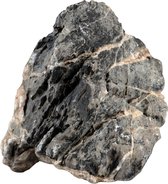 Sera Donkergrijze natuursteen met witte insluitsels Rock Quartz Gray L • 2 – 3 kg