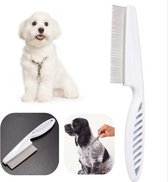 WiseGoods - Premium Vlooienkam voor Honden en Katten - Wit - 18 cm