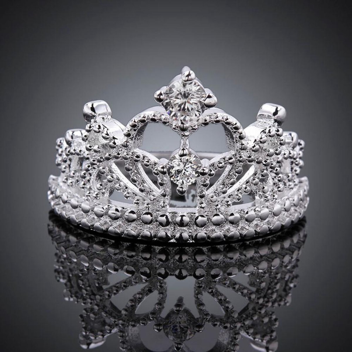 Zoëies® ring met kroon zilverkleurig (19 mm, maat 9) | bol.com