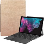 Tablet Hoes geschikt voor Microsoft Surface Pro 7 - Tri-Fold Book Case - roségoud