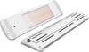 Moel Aaren black / white infrared Heater with Wall bracket, Dimmer + remote control