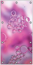 Tuinposter –Roze Bubbels– 100x200cm Foto op Tuinposter (wanddecoratie voor buiten en binnen)