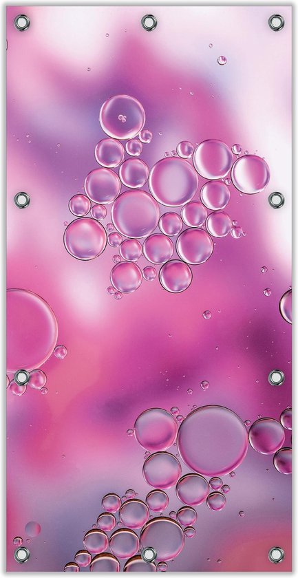 Tuinposter –Roze Bubbels– 100x200cm Foto op Tuinposter (wanddecoratie voor buiten en binnen)