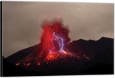 Dibond –Vulkaanuitbarsting– 60x40 Foto op Aluminium (Wanddecoratie van metaal)