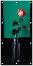 Tuinposter –Abstracte Roos– 100x200cm Foto op Tuinposter (wanddecoratie voor buiten en binnen)