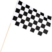 Boland - Decoratie > Vlaggen - Finish Zwaaivlag Wit/Zwart Geblokt 30x45cm - Formule 1, Race