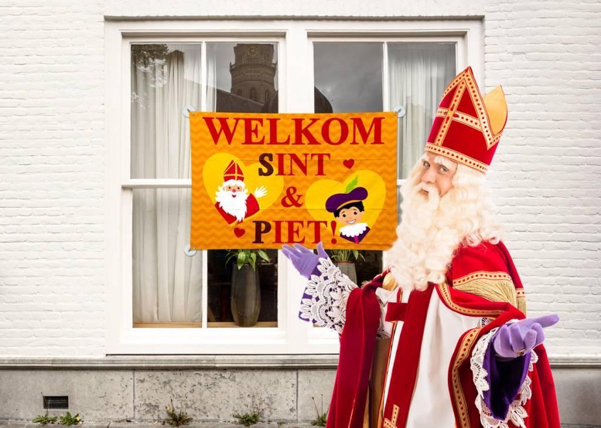 Sint en Piet Raamvlag - 90x60cm | bol.com