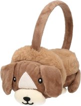 Pluche oorwarmers bruin hond voor meisjes - Warme winter oorwarmers voor meisjes