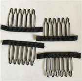 Black wig/ pruik combs - Kammetjes zwart ( 4 stuks)