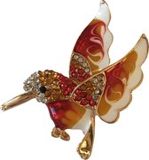 Petra's Sieradenwereld - Broche ijsvogel rood