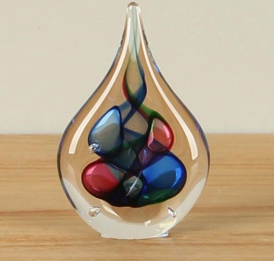 Glazen druppel / druppel uit glas, blauw roze (804012R)