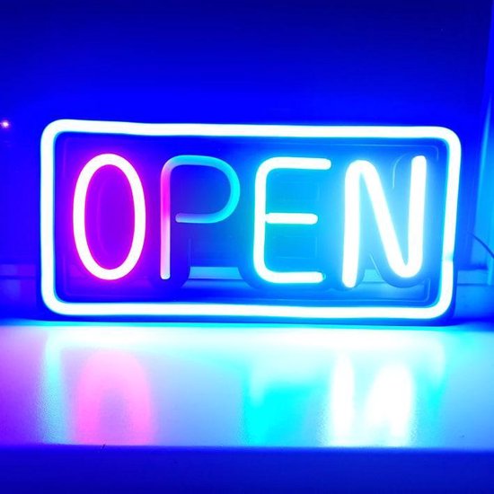 verwerken Aanbeveling diep LED neon bord OPEN - Licht reclamebord Open bord | bol.com
