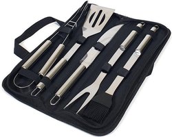 Krumble 5-delige barbecue set / Roestvrijstalen BBQ set van 5 / Inclusief handige opbergtas - RVS Krumble 5-delige barbecue set / Roestvrijstalen BBQ set van 5 / Inclusief handige opbergtas - RVS