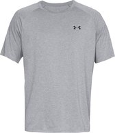 Under Armour UA Tech 2.0 SS Tee-GRY Heren Sportshirt - Steel Light Heather - Zwart