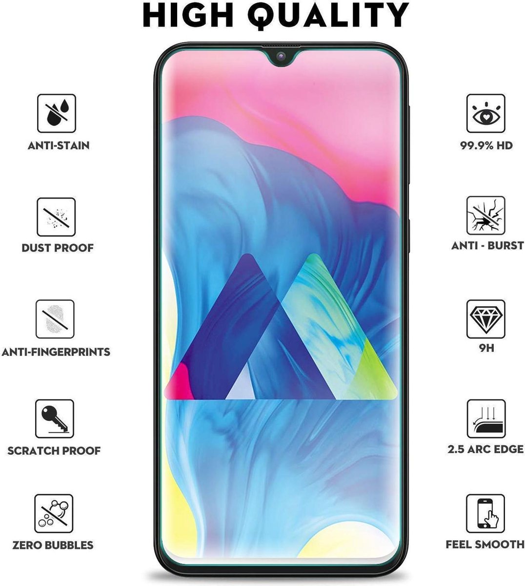 Screenprotector geschikt voorSamsung Galaxy A70 / A70s Screenprotector - Tempered Glass - Anti burst - Perfect Fit - EPICMOBILE