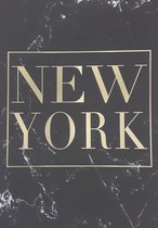 New york tekst - chique muurdecoratie - canvas 70 x 50 cm - schilderij - poster