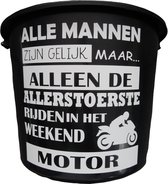 Cadeau Emmer - Motor - 12 liter - zwart - cadeau - geschenk - gift - kado - surprise - motorrijder - man - verjaardag