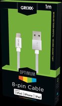 Apple iPhone/iPAD/Airpods Lightning - USB kabel / wit - 1 meter -Grix