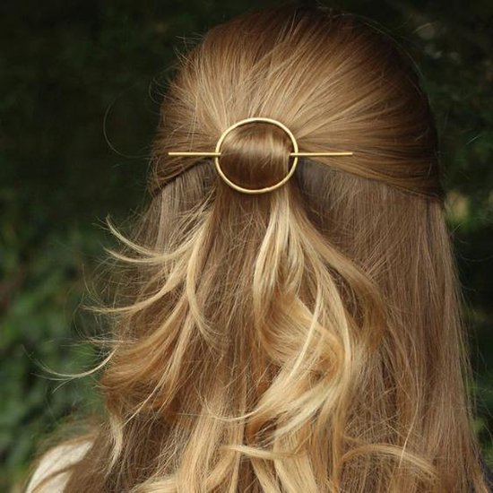 Épingle à cheveux - Rond - Bâton - Accessoire pour cheveux - Pince à cheveux - Couleur argent - 1 pièce