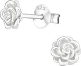 Joy|S - Zilveren roos oorbellen 6 mm roosje Sterling zilver 925