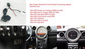 Kit voiture Bluetooth Adaptateur de diffusion de Musique Mini R54 R56 R57 Cooper One Clubman Cabrio