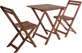 Balkonset - 3-delig - bistro set - inklapbaar - houten tafel twee stoelen - set van 3 - Acacia hout