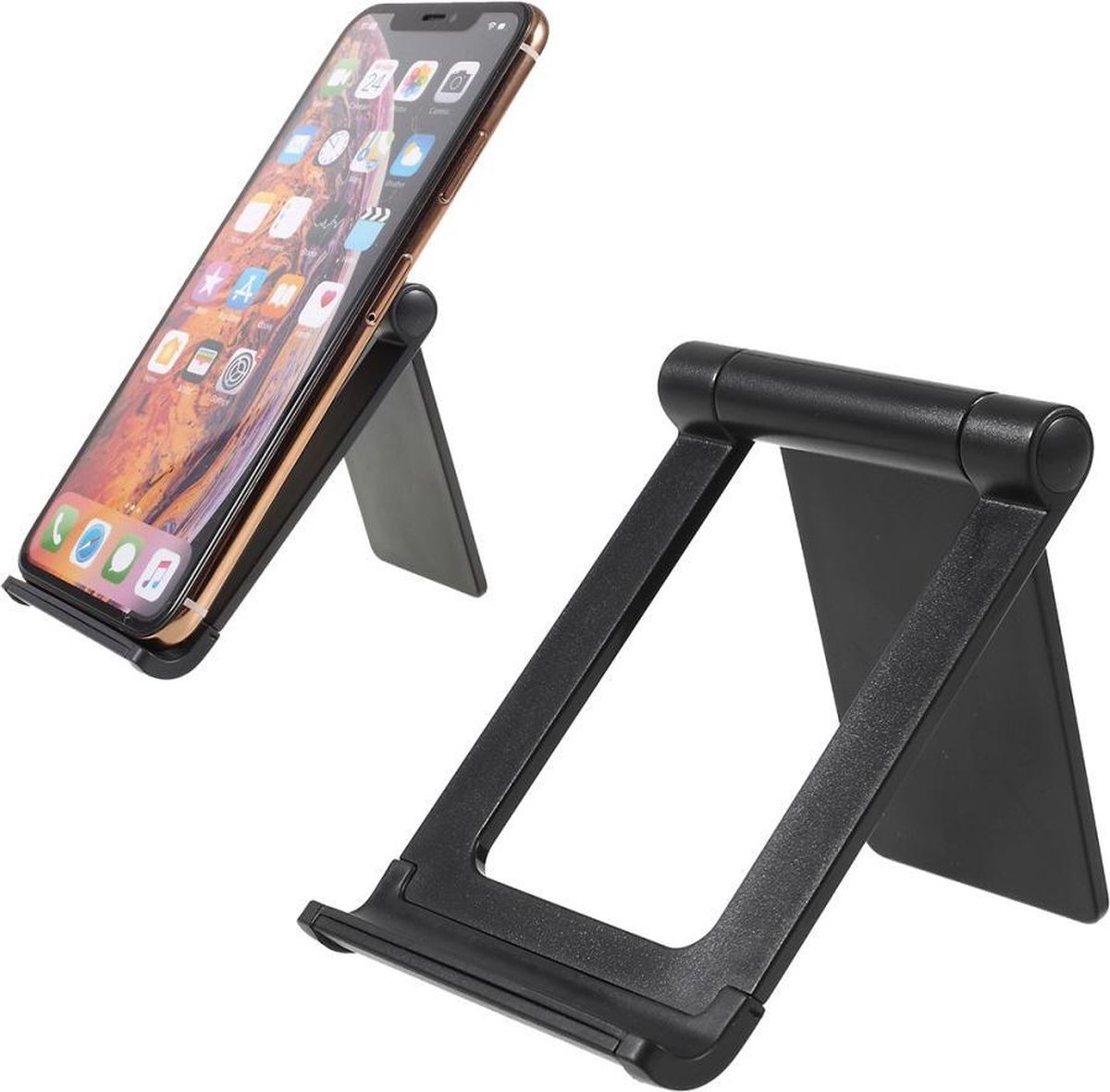 Universele telefoon & tablet houder voor bureau - zwart