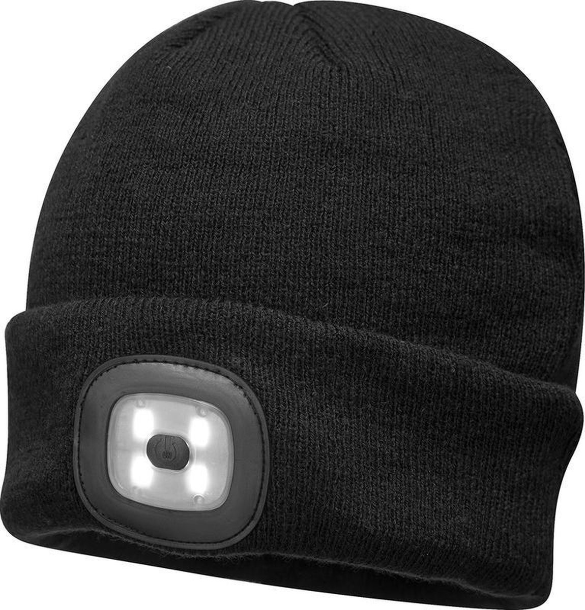 Warme Muts met LED verlichting Unisex Zwart