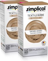 Simplicol Textielverf Intens - Wasmachine Textielverf - Safari Khaki - 2 stuks