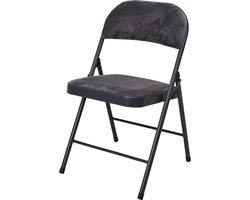 Vouwstoel velvet fel grijs zitvlak en rug bekleed - stoel - tafelstoel -  klapstoel | bol.com